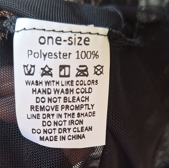 Mesh Black Long Sleeve Mini Dress One Size - Picture 5 of 5